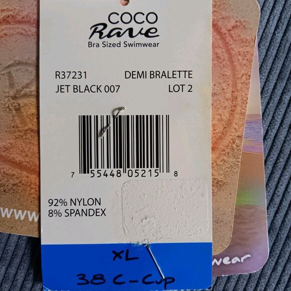 COCO RAVE DEMI BRA UNDEWIRE Bikini Swimsuit Top XL 38C NWT - Picture 6 of 7